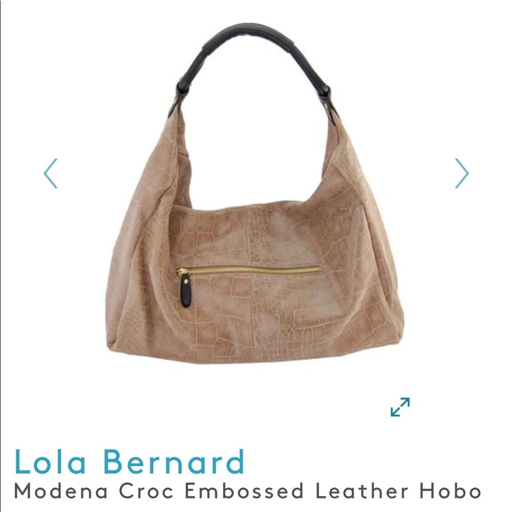 *SOLD*LolaBernard ModernaCrocEmbossed Leather Hobo